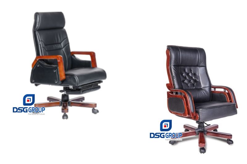 Top 10 Mẫu Ghế Gỗ Văn Phòng Đẹp Đáng Mua Nhất Hiện Nay 2 Ghế gỗ văn phòng chân xoay kết hợp truyền thống và hiện đại
