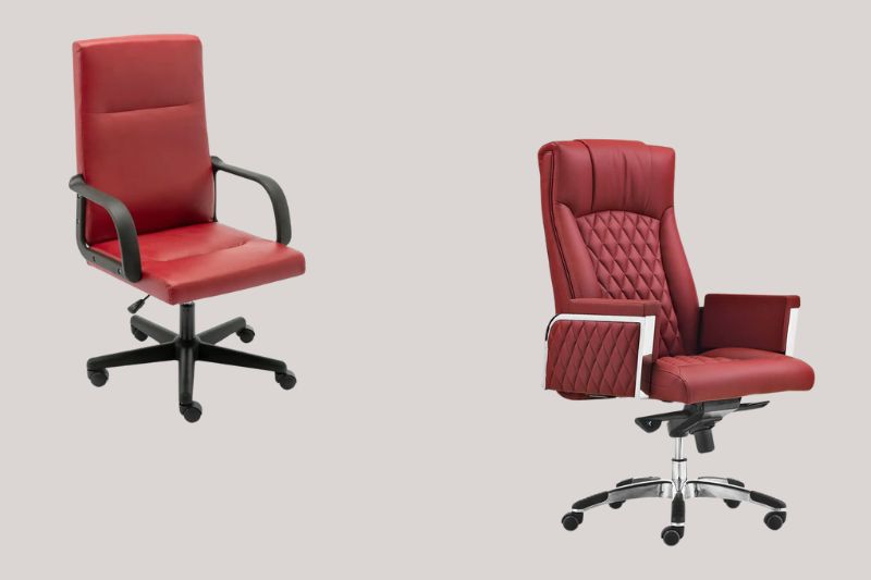 Ghế xoay bọc da màu đỏ