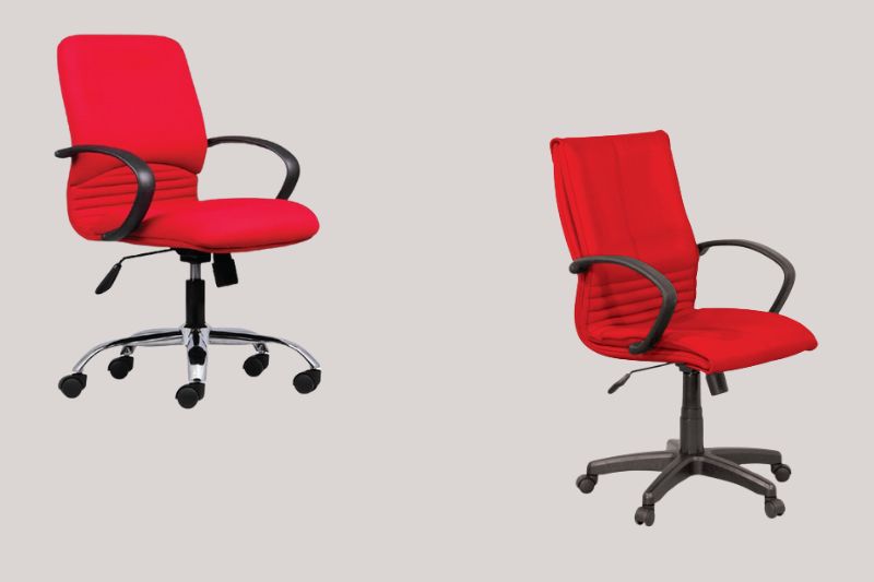 Ghế xoay bọc vải nỉ màu đỏ