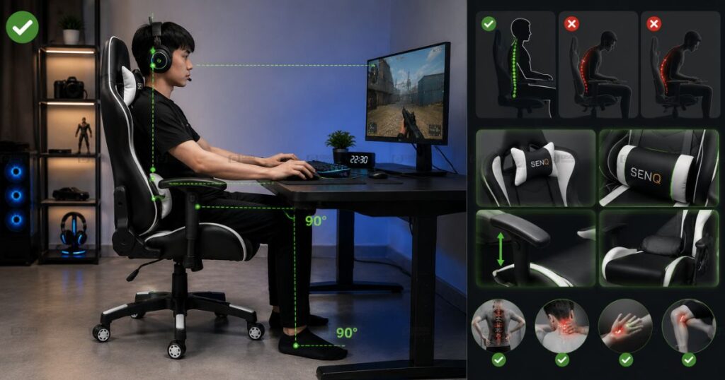 Tư Thế Ngồi Ghế Gaming Đúng Chuẩn 1 Cách Ngồi Ghế Gaming Đúng Tư Thế