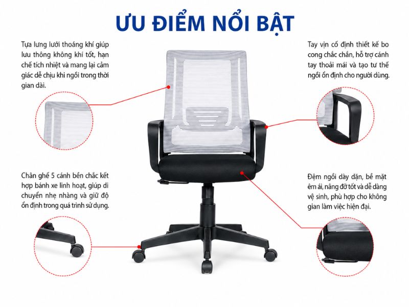 Đặc điểm của ghế lưới văn phòng