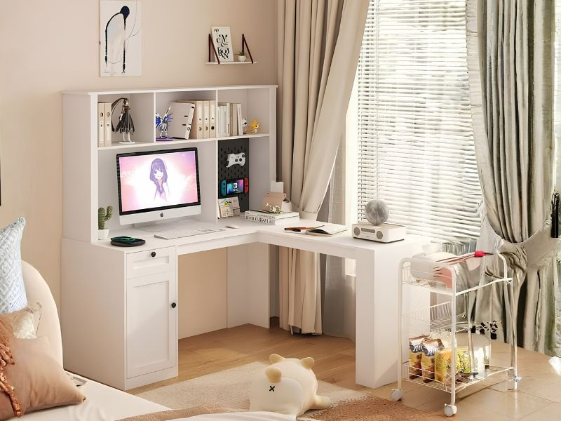 Các mẫu bàn góc tường hiện đại phù hợp văn phòng nhỏ và góc học tập.