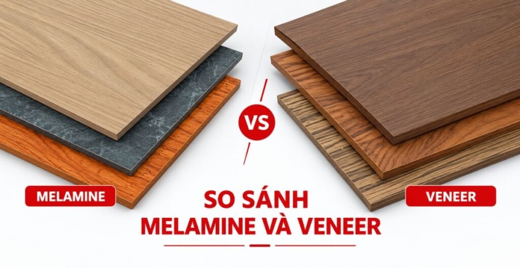 so sanh melamine va veneer cau tao