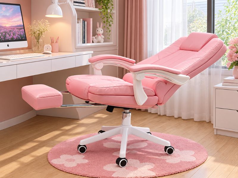 Top mẫu ghế xoay màu hồng đang “hot” nhất hiện nay 3 Ghế xoay hồng ngả lưng êm ái, giúp bạn thư giãn trọn vẹn